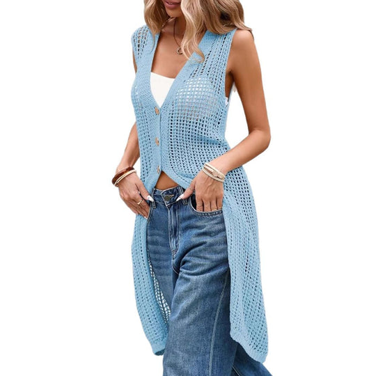 Damen Lässige Strickweste EB