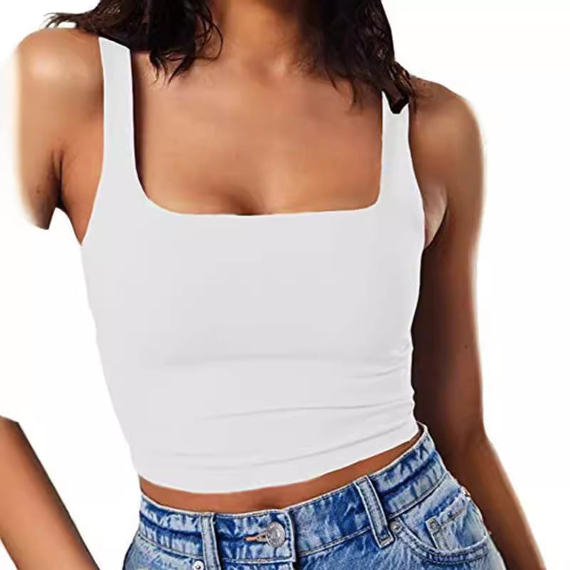 Damen Crop-Top mit quadratischem Ausschnitt und schmalem Schnitt EB