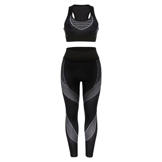 Damen sportliches Trainingsset mit Hochleistungs-BH und figurbetonten Leggings EB
