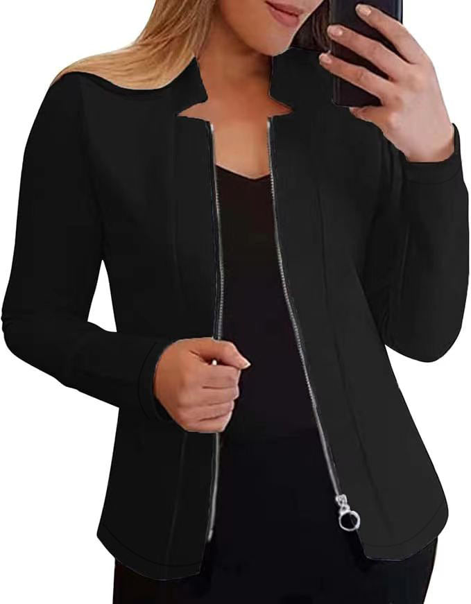 Damen Bikerjacke mit innovativem Schnitt und praktischen Reißverschlussdetails EB