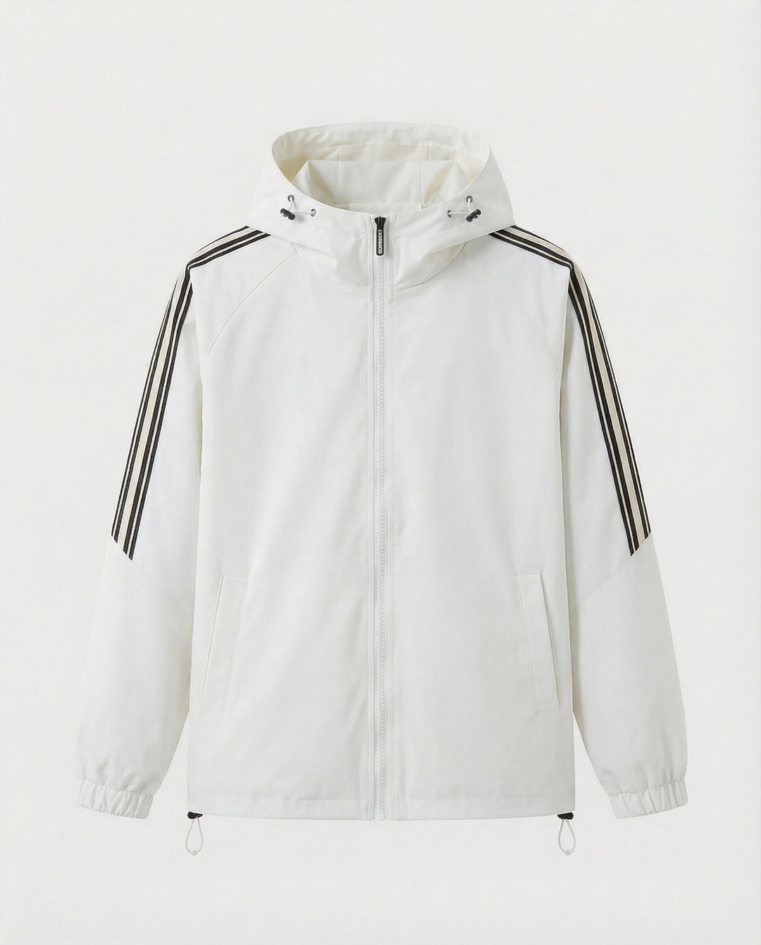 Damen leichte winddichte Kapuzenjacke im Oversize-Sportstil mit Kontraststreifen EB