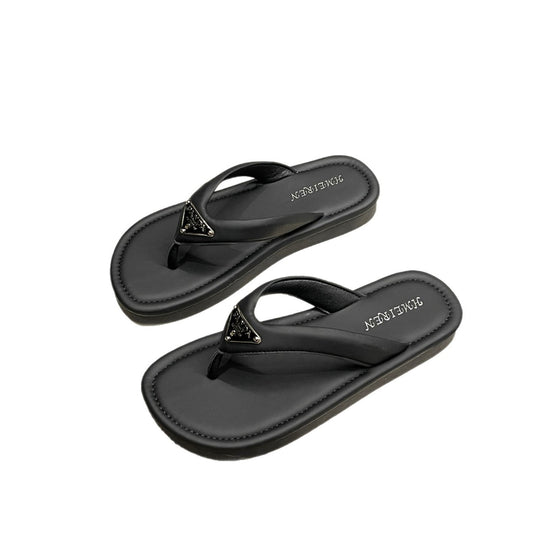 Damen Elegante Flip-Flops mit dekorativem Riemendesign und rutschfester Sohle EB