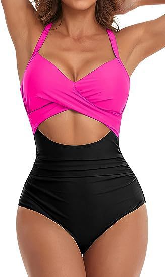Damen Cut-Out Badeanzug mit Kreuzgurt EB