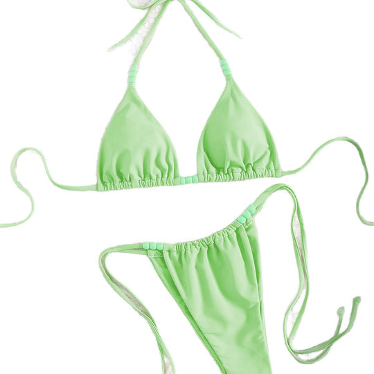 Damen Triangel-Bikini mit bunten Perlen-Design EB