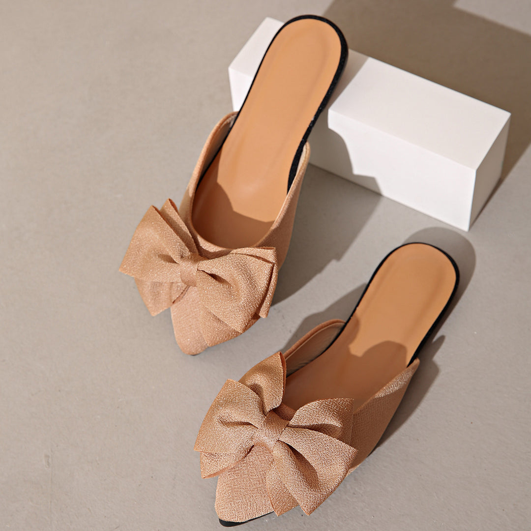 Damen modische Slides mit eleganter Schleifenverzierung EB