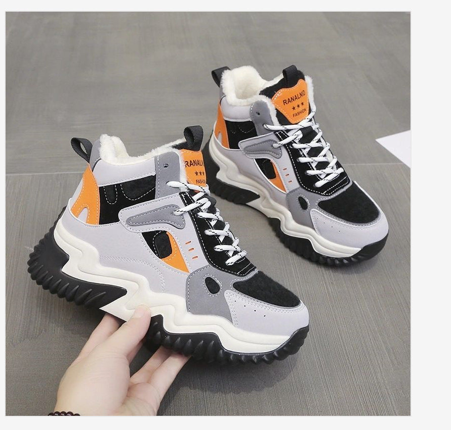 Damen Hohe Sneakers mit wärmendem Innenfutter und strukturiertem Design EB