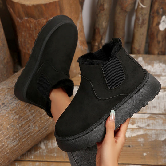 Damen Modische Ankle-Boots mit kuscheligem Futter und rutschfester Sohle EB