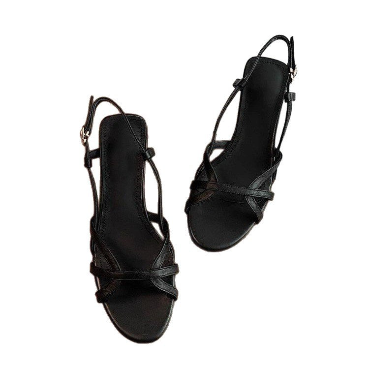Damen elegante Sling-Pantoletten mit modischem Riemen und komfortabler Sohle EB