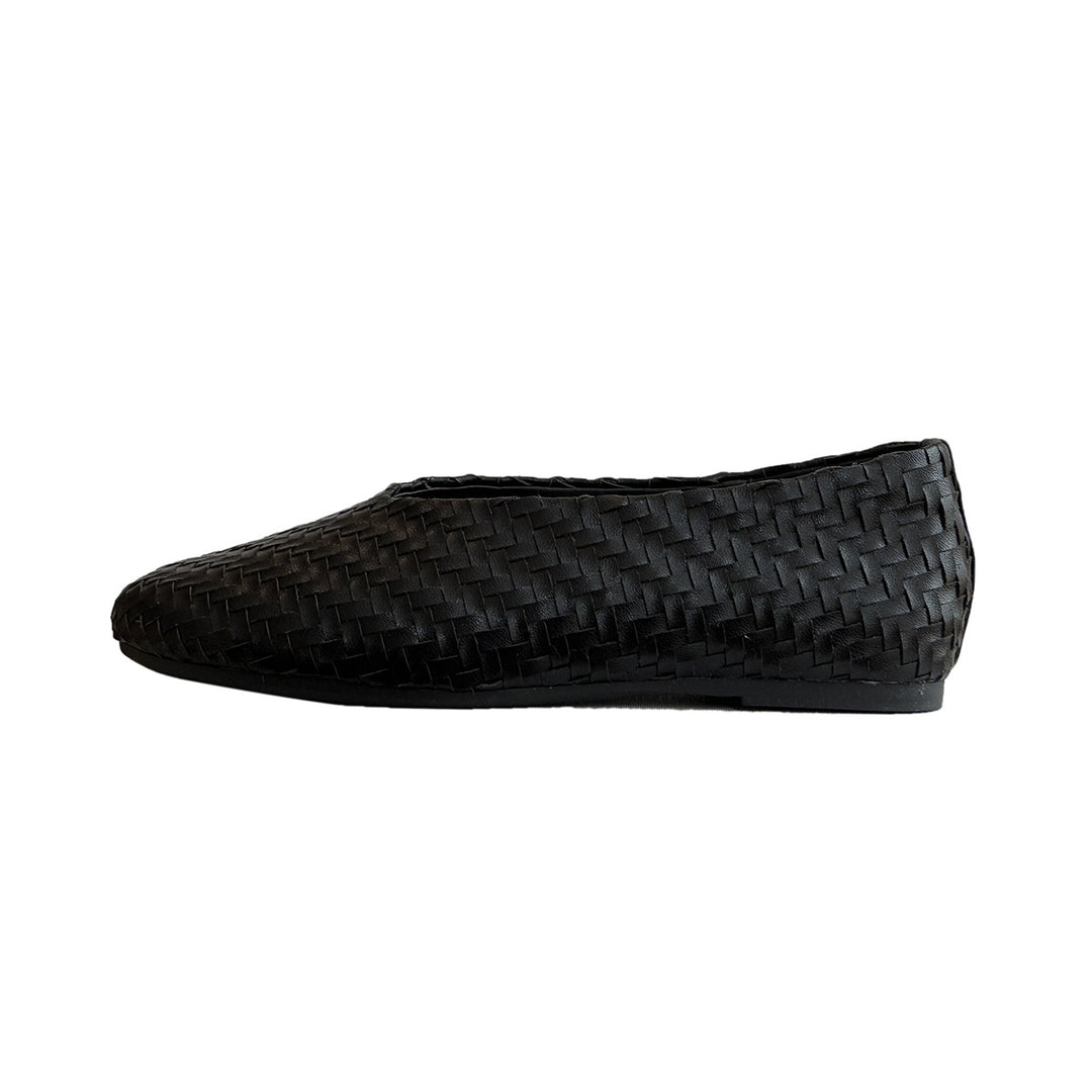 Damen Ballerinas aus hochwertigem geflochtenem Leder mit rutschfester Sohle EB