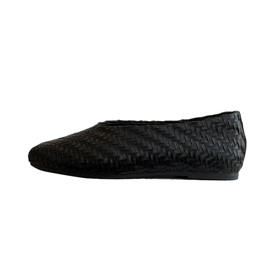 Damen Ballerinas aus hochwertigem geflochtenem Leder mit rutschfester Sohle EB