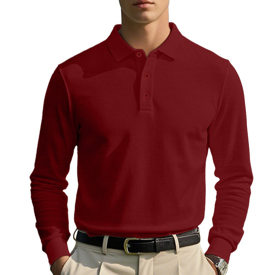 Herren Langarm-Poloshirt aus atmungsaktiver Baumwollmischung EB