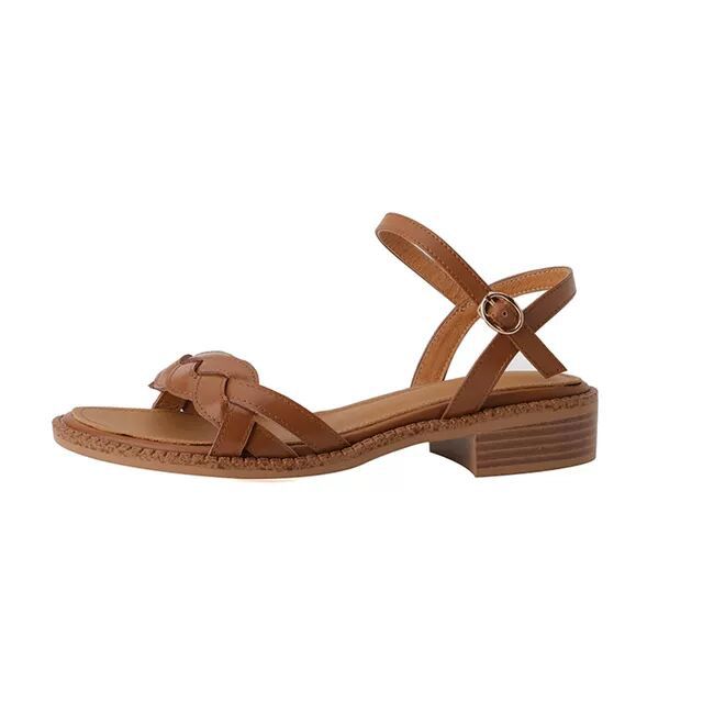 Damen Riemchen-Sandalen mit geflochtenem Design und komfortabler Sohle EB