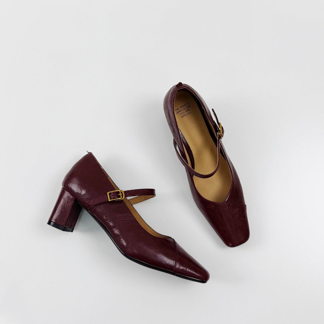 Damen Elegante Slingback-Pumps aus hochwertigem Leder mit komfortablem Blockabsatz EB