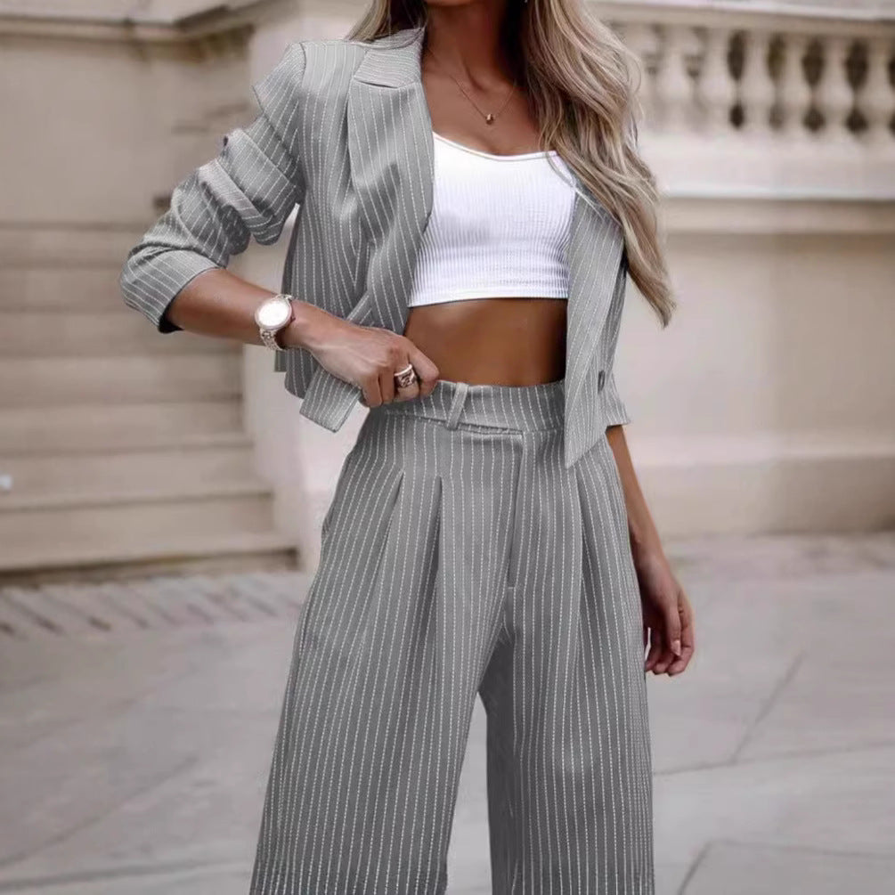 Damen Modisches Blazer- und Hosen-Set EB