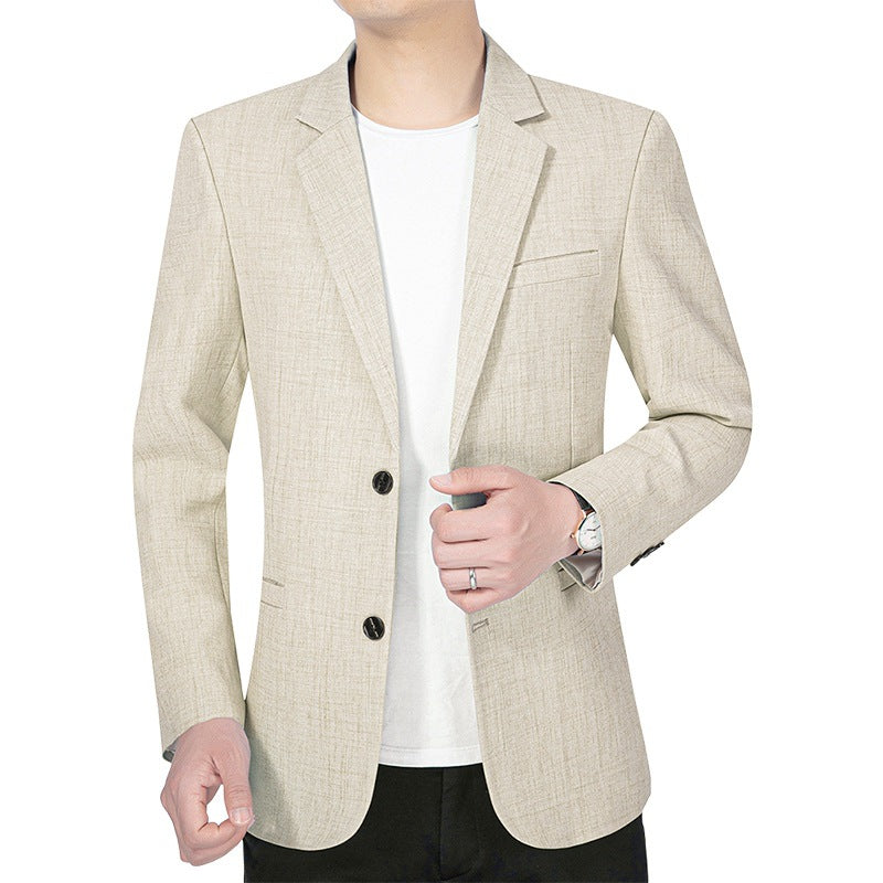 Herren Leichtes Slim-Fit Sakko aus Leinenmischgewebe mit Halbfütterung EB