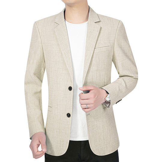 Herren Leichtes Slim-Fit Sakko aus Leinenmischgewebe mit Halbfütterung EB