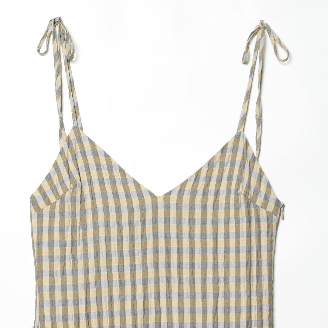 Damen Sommerkleid mit fließenden Volants und V-Ausschnitt EB