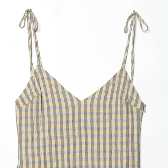 Damen Sommerkleid mit fließenden Volants und V-Ausschnitt EB