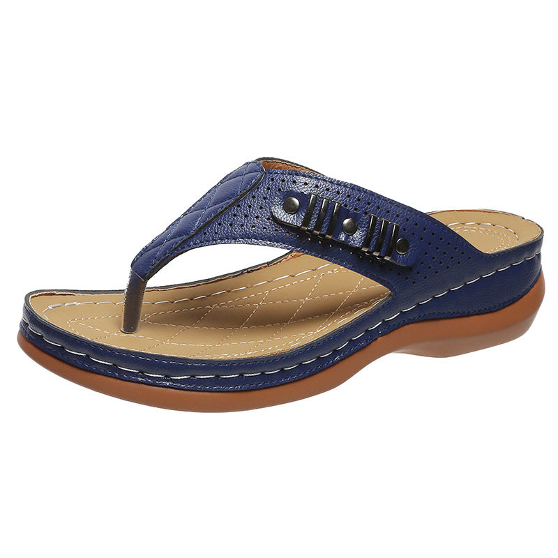 Damen Zehentrenner-Sandalen mit komfortablem Fußbett und modischem Riemendesign EB
