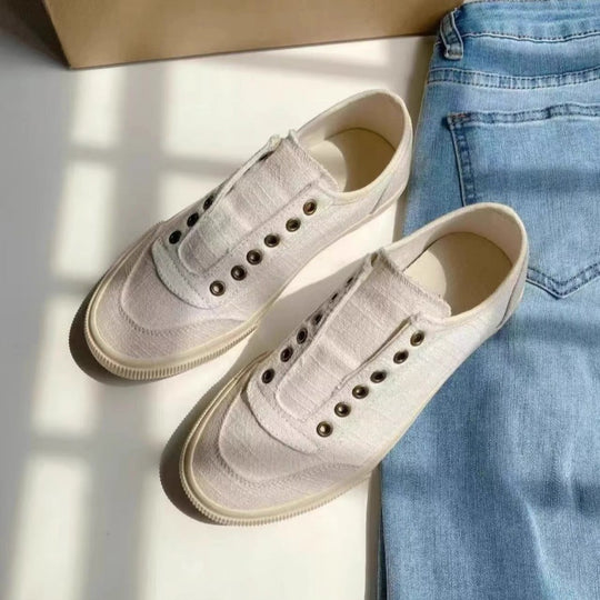Damen Bequeme Slip-On Sneakers aus weichem Textil EB