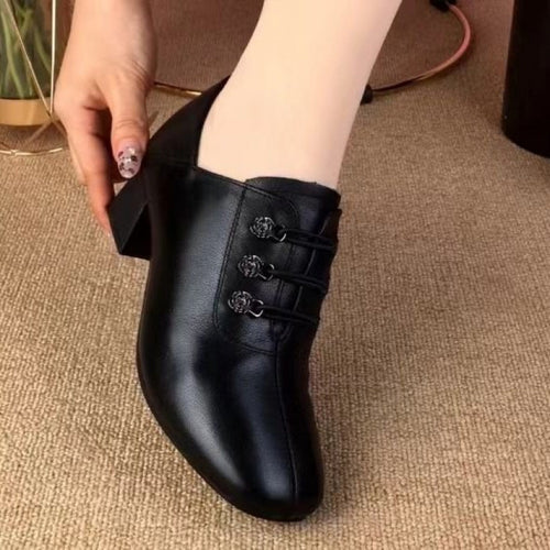 Damen elegante Schnürschuhe mit tiefem Blockabsatz und modischem Design EB