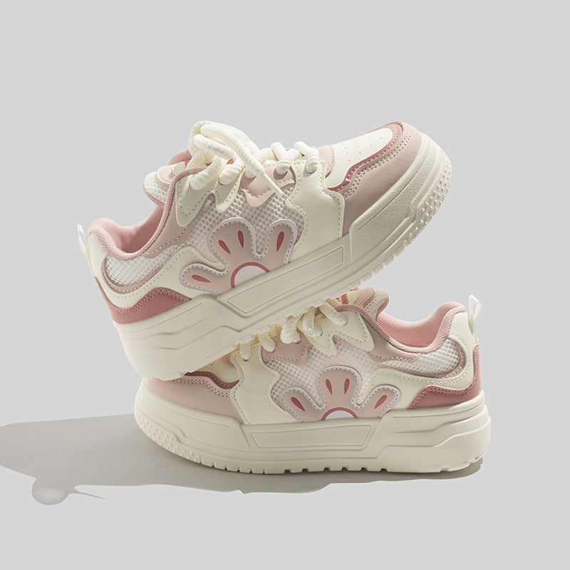 Damen Sportliche Sneakers mit floralem Design und atmungsaktiver Mesh-Oberfläche EB