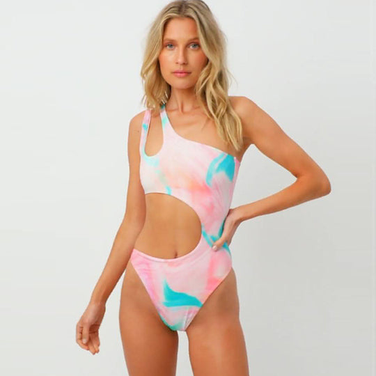 Damen Einteiliger Badeanzug mit innovativem Cut-Out und asymmetrischem Design EB