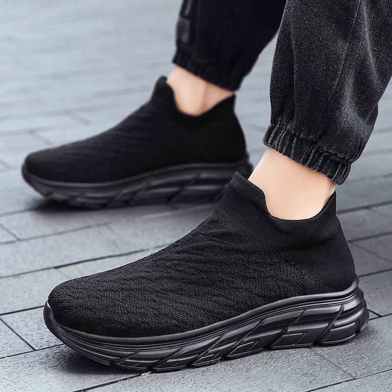 Damen Bequeme High-Top Sneakers mit elastischem Strickoberteil EB