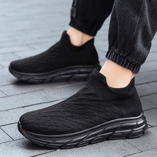 Damen Bequeme High-Top Sneakers mit elastischem Strickoberteil EB