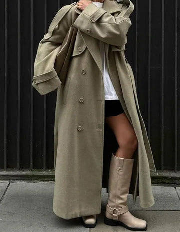 Damen Wolle Trenchcoat EB