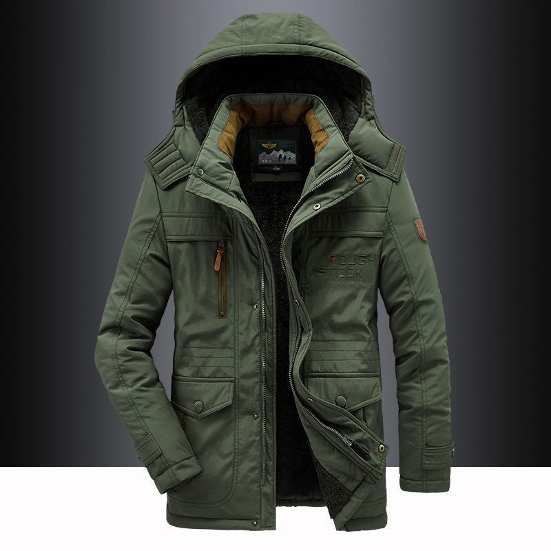 Herren nan isolierte Kapuzenparka mit Sherpa-Innenfutter, winddichter Front und Multifunktions-Taschen EB