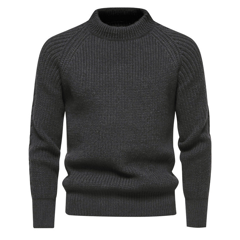 Herren Grobstrickpullover mit hohem Kragen und zeitlosem Design EB
