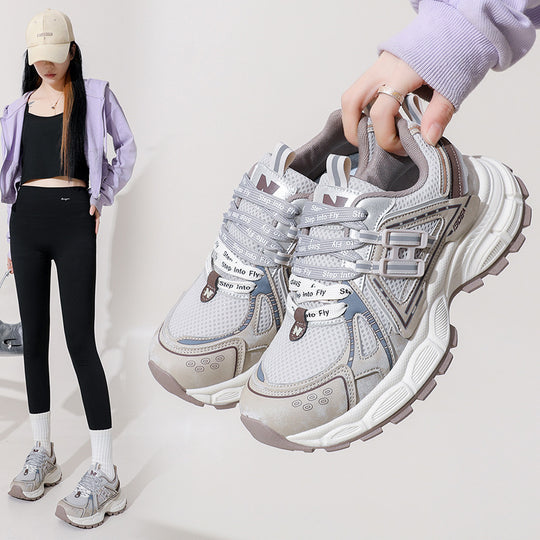 Damen Sportliche Lauf Sneakers mit atmungsaktivem Obermaterial und dämpfender Sohle EB