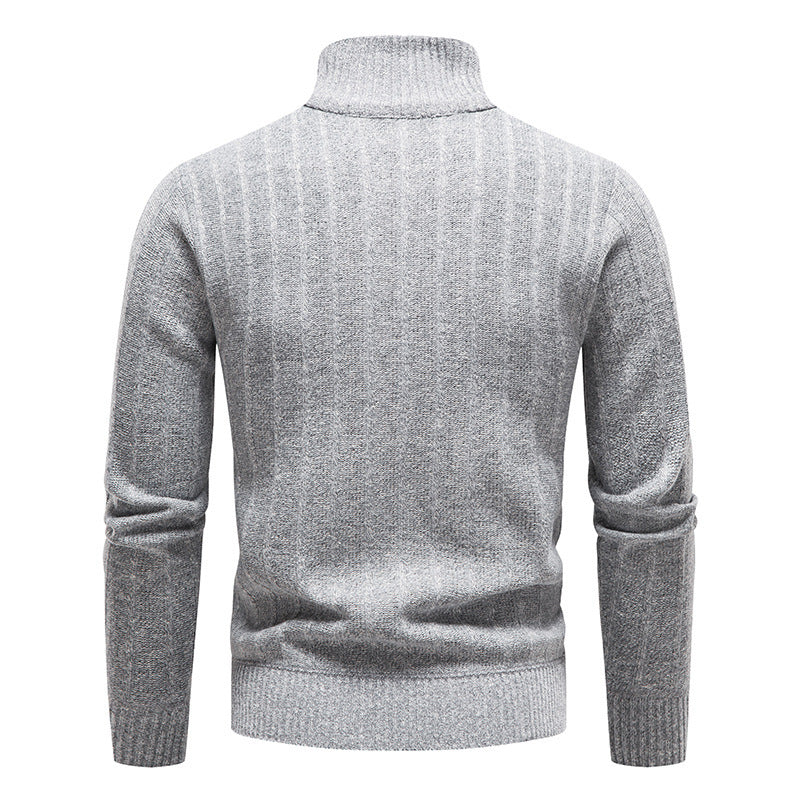 Herren modischer Strickpullover mit halbem Reißverschluss EB