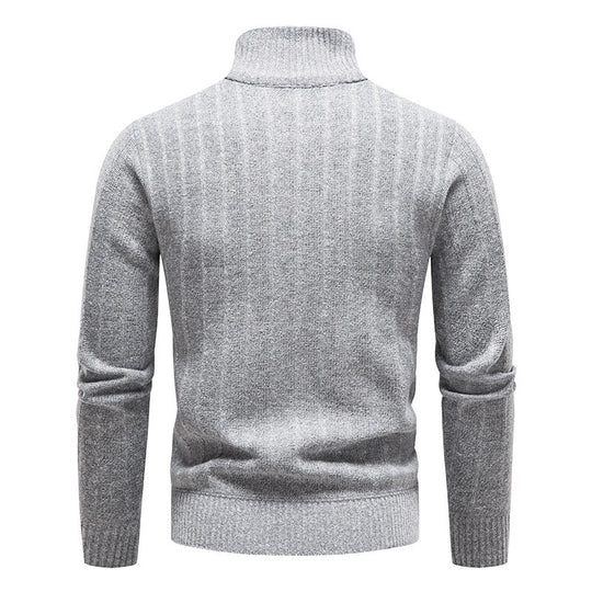 Herren modischer Strickpullover mit halbem Reißverschluss EB