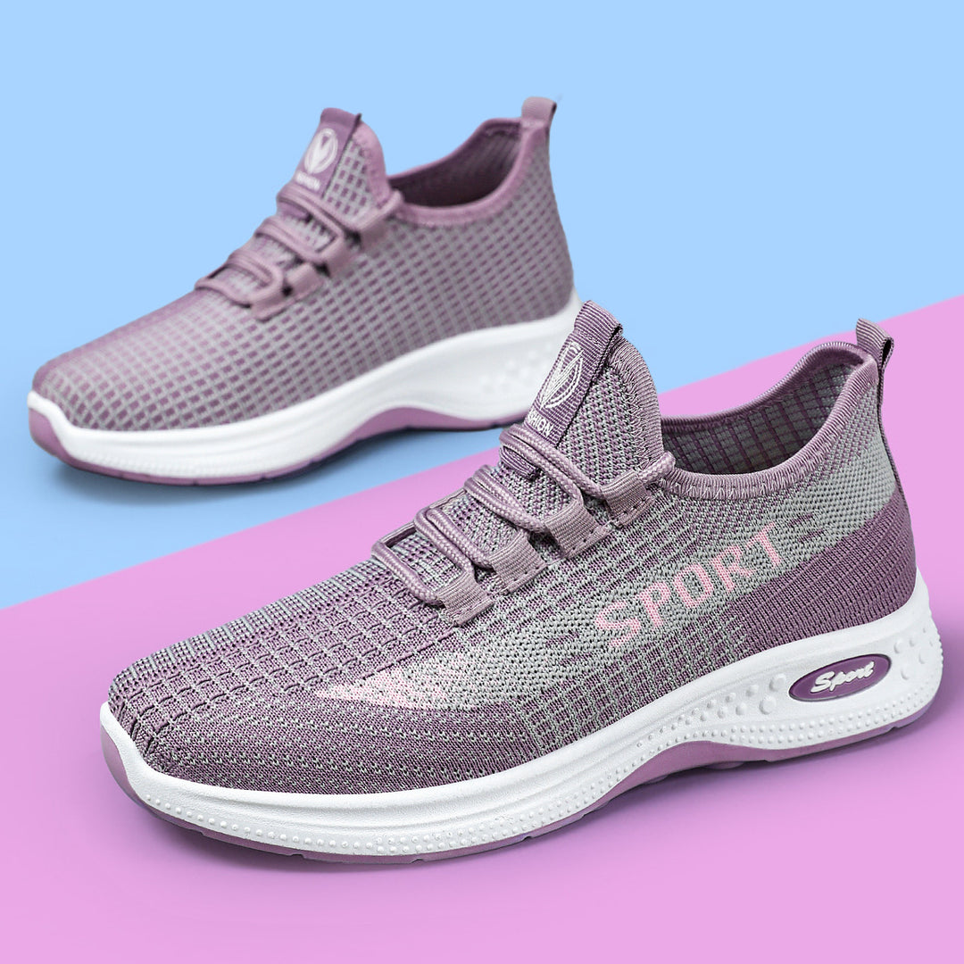 Damen Sportliche Sneakers mit atmungsaktiver Strickoberfläche und rutschfester Sohle EB