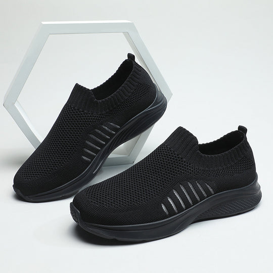 Damen Komfortable Slip-On Sneakers mit atmungsaktiver Mesh-Konstruktion EB