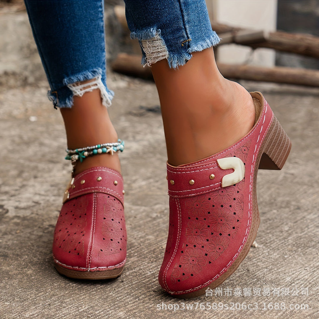 Damen Clogs mit atmungsaktivem Design und eleganten Perforationen EB