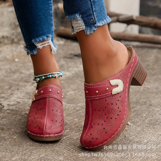 Damen Clogs mit atmungsaktivem Design und eleganten Perforationen EB