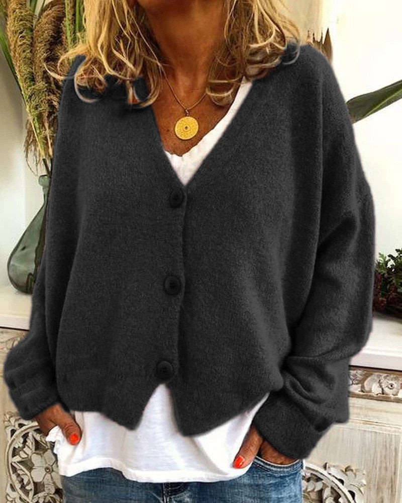 Damen Kopfbedeckung mit oversized Schnitt und Knopfdetails EB