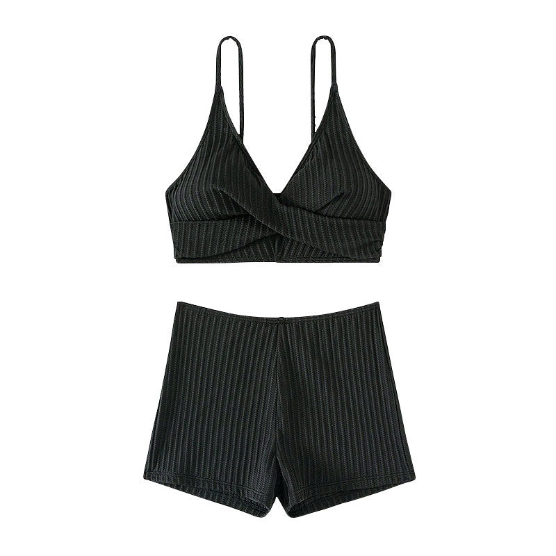Damen Hochwertiges Zweiteiler Bikini-Set mit Wellenmuster EB