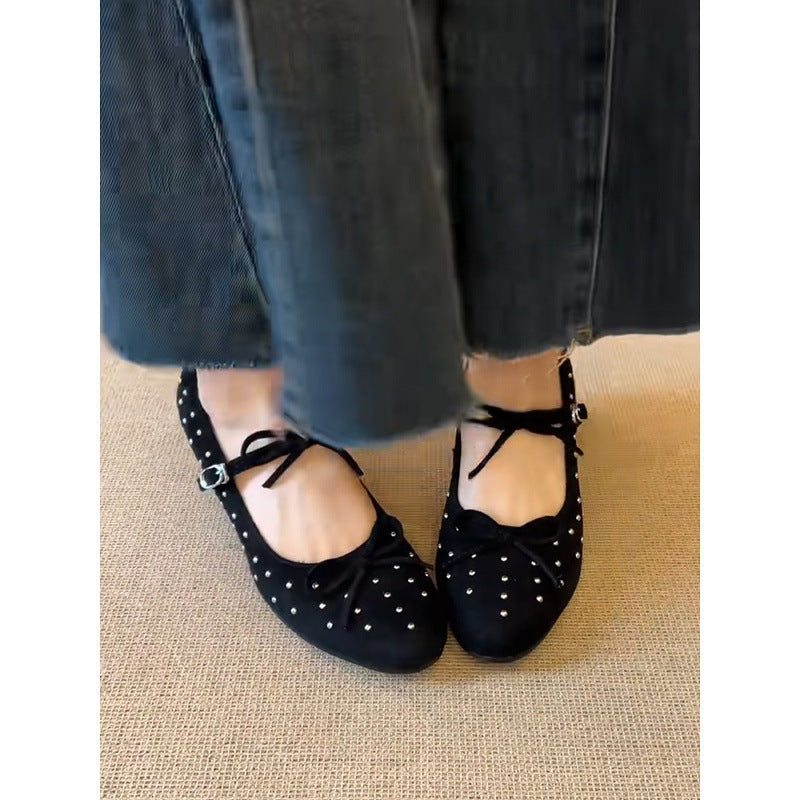 Damen Elegante Ballerinas mit funkelnden Nieten und bequemer Sohle EB