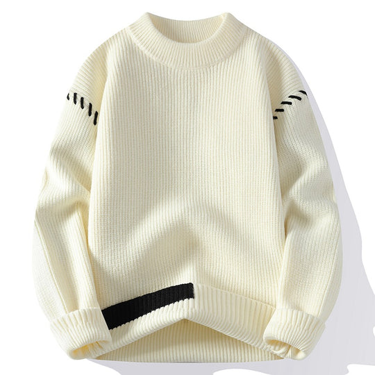 Damen Grober Strickpullover mit innovativem Design und dekorativen Details EB