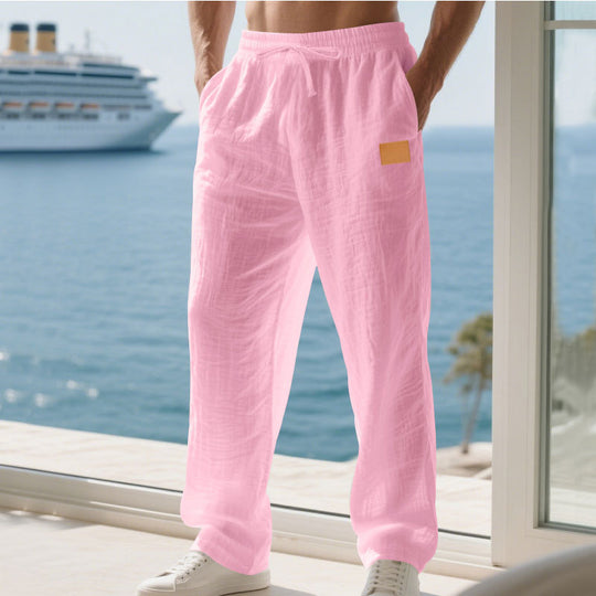 Herren Bequeme und luftige Sommerhose aus leichtem Leinenmaterial EB