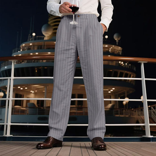 Herren elegante Streifen-Hose EB