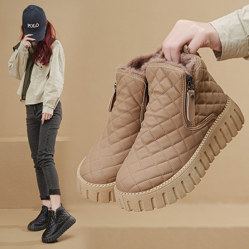 Damen Winterliche Stiefel mit isoliertem Innenfutter und praktischen Reißverschluss EB