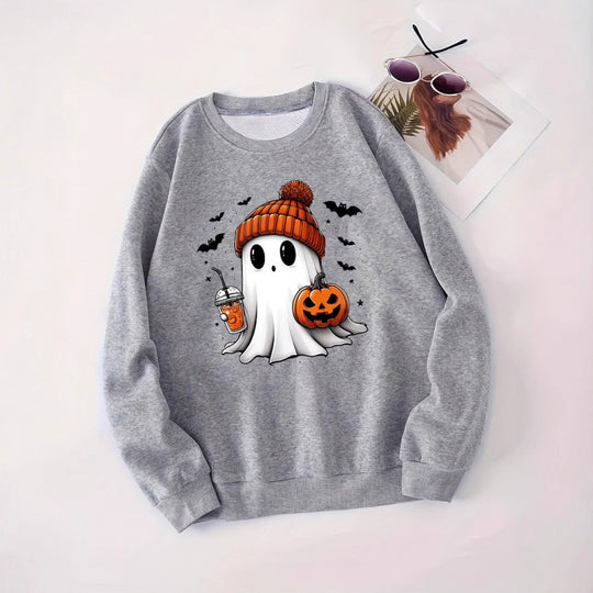 Damen Sweatshirt mit Halloween-Motiv EB