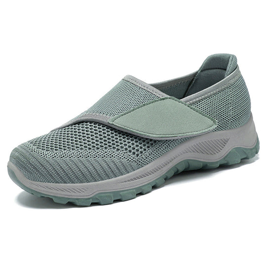 Damen nan verstellbarer Strick-Slip-On Wandersneaker mit Klettverschluss und profilierter Dämpfungssohle EB