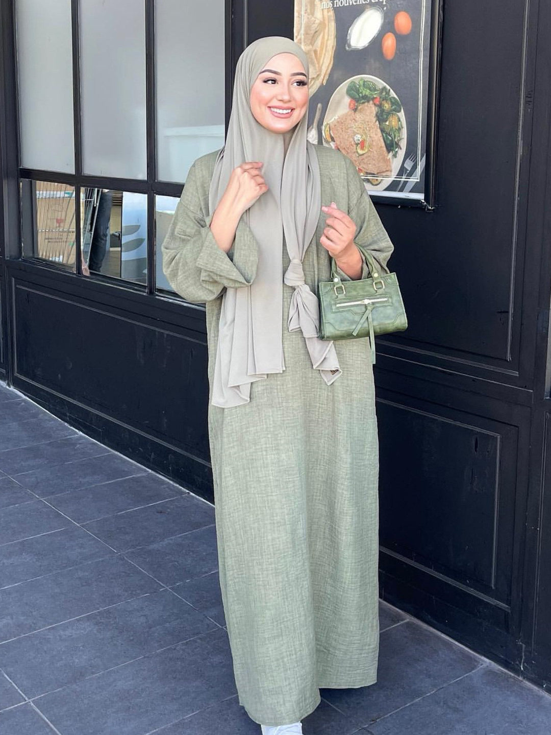 Damen Modisches Kaftankleid mit weitem Schnitt und eleganten Ärmeln EB