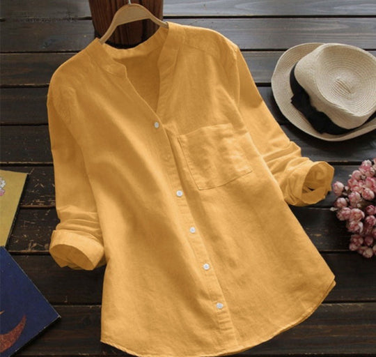 Damen Bluse mit eleganter Knopfleiste und moderner Passform EB